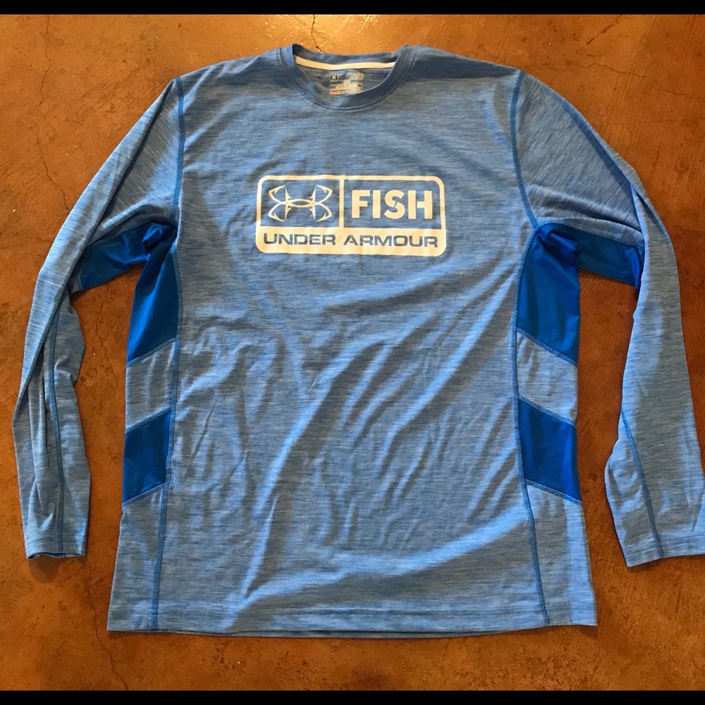 2 Under Armour Fishing Heat Gear Shirts